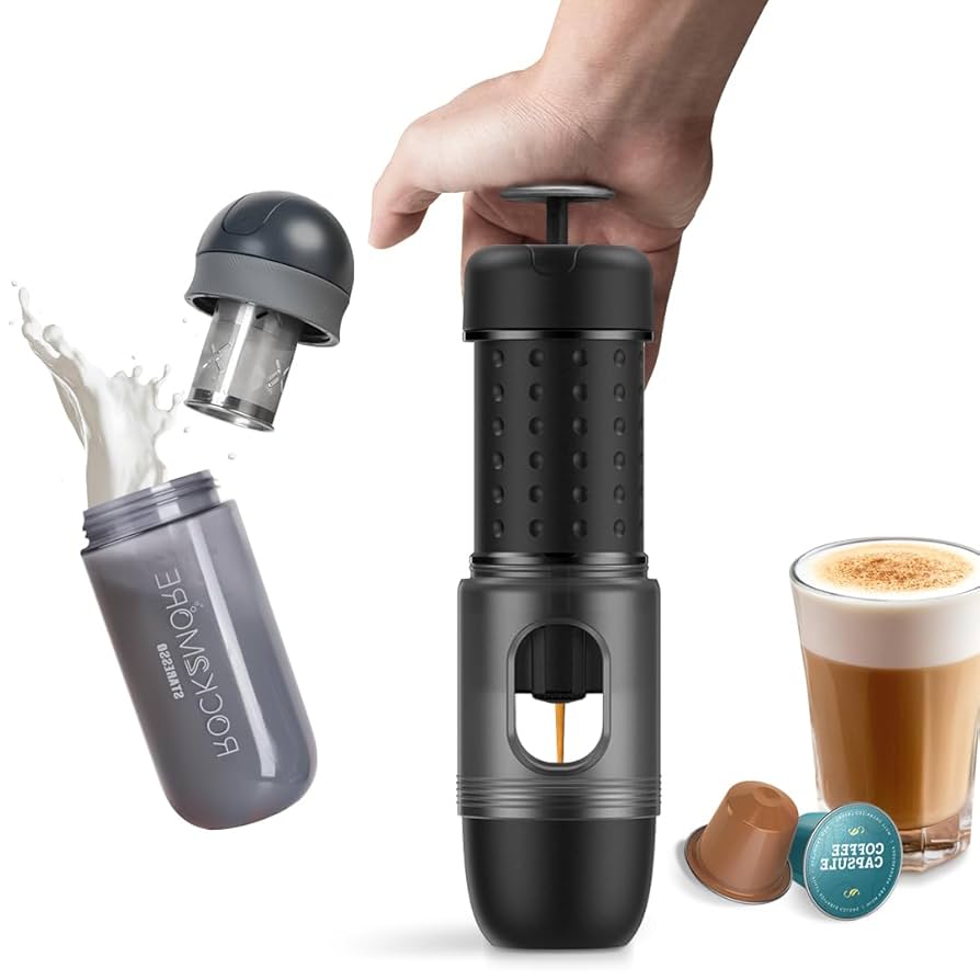 Amazon.com: STARESSO MINI Travel Coffee Maker & Manual Milk